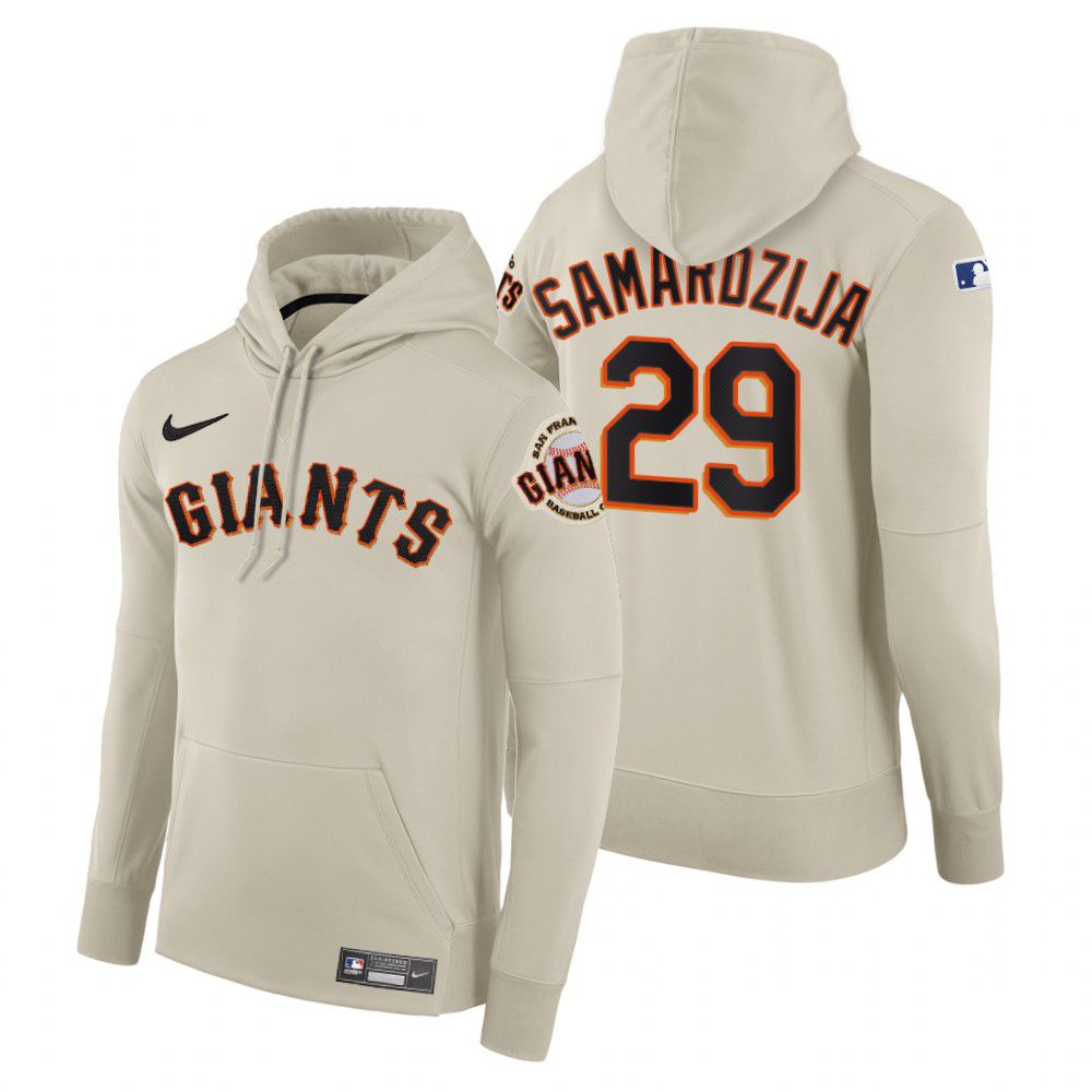 Men San Francisco Giants #29 Samardzija cream home hoodie 2021 MLB Nike Jerseys->customized mlb jersey->Custom Jersey